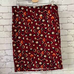 LuLaRoe Red Pencil Skirt Knee-Length Work